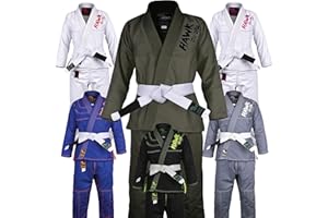 HAWK SPORTS Brazilian Jiu Jitsu, Kids Jiu Jitsu Gi Children BJJ Gi Grappling Kimonos Lightweight White Belt