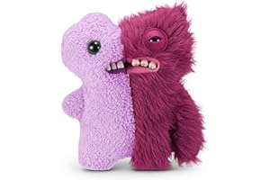 Fuggler Misfit Monsters 9-inch by ZURU, Funny Ugly Monster Plush Toy, Soft Doll Plushies for Kids and Adults (Gaptooth Mcgoo & Wide Eyed - Lilac & Red)