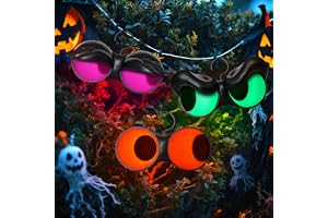Joiedomi 3 Pack Halloween Decorations Indoor Flashing Peeping Eyes Lights with Timer, Halloween Glowing Decorations Outdoor P