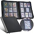 PREZA Toploader Binder - Holds 216 Top Loaders - 9 Pocket Trading Card Storage with Double Sided Sleeves for TGC and Sports 3" x 4" Top Loaded Trading Cards (Black)