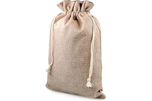 Ganzoo Geschenksäckchen für Weihnachten, 2 Stück im Set, Jutesäckchen, Jutesack, Jutebeutel, Stoffbeutel, Natur Säckchen, Sack, Beutel, Größe: XL (29,5 cm x 20,5 cm), Farbe beige/natur