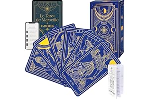 Tarot de Marseille + Livret & E-Book de 196 Pages Tarot Divinatoire en Français Parfait pour Débutant | Voyance, Divination & Guidance | 100% Fabriqué en France