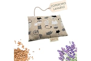SAKITO Cuscino Termico Microonde (15x10 cm) - Terapia Naturale per i Colici - Calore Naturale per la Pancia e per Eliminare i Gas - Sicuro per i Bambini - Tessuto di Prima Qualità e Fodera Lavabile