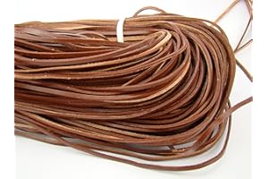 ESNADO Lederband Flach Eckig 3 mm x 2 mm. Braun. 10 m Länge: wählbar