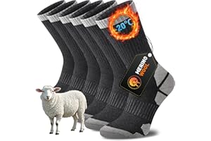 Niorasen Calcetines Merino Hombre Mujer, para Trekking, Senderismo, Correr, Antibacterianos, Antiampollas, Transpirables, Absorben Sudor, 3 Pares