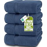 Utopia Towels Cotton Bath Towels, Pack of 4, 69 x 137 cm, Navy | Ring Spun Cotton Towels, Lightweight and Premium Quality Hig