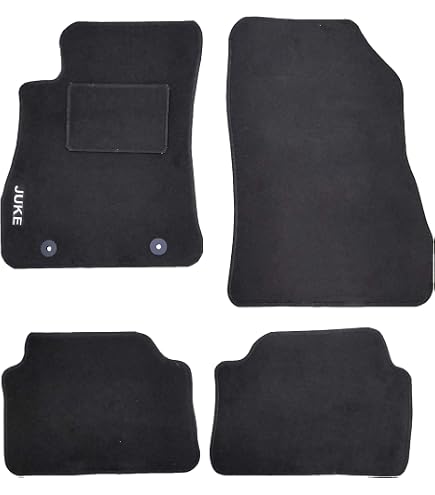 Tapis Sur Mesure MTM Pour Nissan Juke II 2020 (Hybrid Inclus) - Velour Noir | Set 4 Pièces | Antidérapant
