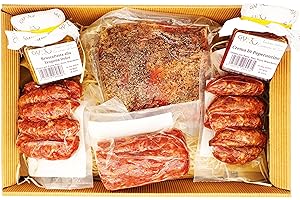 GustoTipicoItaliano Cesto Gastronomico Salato “Il Norcino Toscano” con Guanciale, Salame Toscano, Salsiccia Maiale e Cinghiale, Salsiccia, Crema di Peperoncino, Salsa Bruschette, Prodotti Tipici