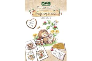 Katy Sue 'Hedgehog Friends Collection' Papercraft Pad for Card Making (not Die-Cut). Makes 80 Card Toppers.