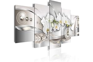 B&D XXL murando Impression sur toile intissee tableau 5 parties tableaux decoration murale photo image artistique photographie graphique nautique Abstrait Fleurs