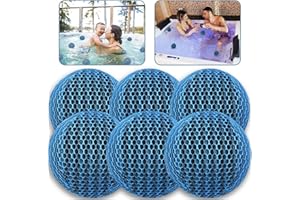 JULMELON Hot Tub Scum Absorber, 2 Pack Spa & Pool Scum Eliminating Balls Reusable Hot Tub Oil Absorbing Sponge Washable Scum Floating Filter to Keep Water Clear Clean for Pool Bath Hot Tub Accessories
