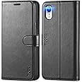 TUCCH iPhone XR Case, iPhone XR Wallet Case[RFID Blocking][Wireless Charging][TPU Shell][Viewing Stand][Card Slots][Magnetic 