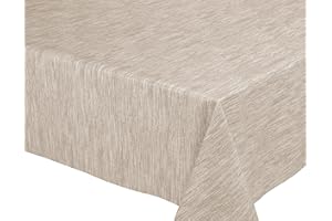 BEAUTEX Tovaglia in Tela Cerata Georgina Beige tovaglia da Giardino in Tela Cerata Lavabile Round Oval Square, Misura Selezionabile (Rettangolare 140x200 cm)