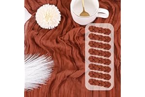 TERUNTRUE 8 Stück 10 Fuß Käsetuch-Tischläufer, Terrakotta, 20 x 120 Zoll, rustikale Gaze, Boho-Käsetuch-Tischläufer, Hochzeit, Langer Tischläufer für Hochzeitsfeier, Brautparty, Tischdekoration