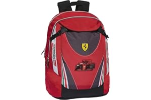 FRANCO COSIMO PANINI FERRARI - Zaino Organizzato Scuola Media, Superiore e Elementare con 2 Ampi Spazi Centrali a Zip e Spallacci Regolabili, Vano Frontale a Zip e Tasche Laterali - 32x43Hx23, 31 L