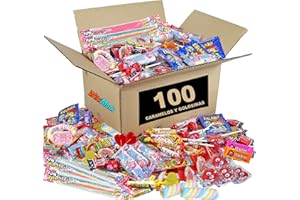 WikiMark - 100 Chuches Relleno de Piñata Sin Alérgenos, Golosinas y Caramelos - Para Relleno Bolsas de Cumpleaños, Fiestas, Navidad, Halloween. Sin Gluten y Sin Leche.