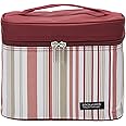 LocknLock Lock & Lock HPL817DP 3 Pieces Lunch Box Set with Stripe Bag, Burgundy/Purple, Rectangle, Plastic