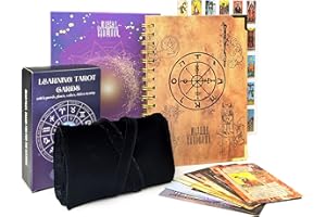 Witchy Cauldron Tarot Learning Set for Beginners: Learning Cards for Beginners, Satin Deck Holder and Journal for with Raider Waite (Black)