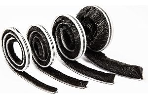 gewebe-profi Bürstendichtung Meterware Bürstenhöhe 5mm, 8mm, 10mm, 15mm schwarz selbstklebend (15 mm)