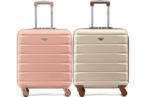 Flight Knight Zestaw 2 walizek, lekki 4-kołowy twardy futerał ABS, bagaż podręczny, dopuszczony do ponad 100 linii lotniczych, w tym British Airways, zatwierdzony przez Ryanair i easyJet, bezpłatny