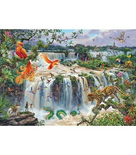 Clementoni Puzzel - Kleurrijke Thai Falls 1000 stukjes - Puzzel voor volwassenen 14-99 jaar, gemaakt in Italië, 39821