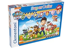 Clementoni 27945 Supercolor Psi Patrol – puzzle 104 elementów od 6 lat, kolorowe puzzle dla dzieci o wyjątkowej jasności i intensywności kolorów, gra zręcznościowa dla dzieci