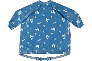 BIBaDO - Long Sleeve Baby Bibs - Toddlers 6-36 Months - Coverall Weaning Bib - Easy Wipe Clean & Soft Fabric - Attach to Highchair & Tables - Waterproof - Machine Washable - Baby Gifts