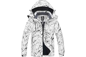 Wantdo Femme Manteau d'hiver Snowboard Outdoor Parka Randonnée Grande Taille Veste de Pluie Imperméable Blouson de Ski Décontracté Coupe-Vent