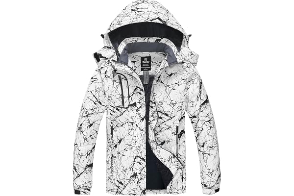 Wantdo Femme Manteau d'hiver Snowboard Outdoor Parka Randonnée Grande Taille Veste de Pluie Imperméable Blouson de Ski Décontracté Coupe-Vent