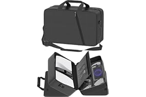 Gersker Sacoche de Transport PS 5 Compatible avec PS-5/Slim/Pro Digital & Disc, Valise de Voyage PS5 Contenant Une PS Portal, 4 Cartes de Jeu, 2 Manettes, Sac de Protection de Accessoire Voyage(Noir)