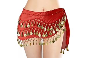 PPGGOPP Bauchtanz Hüfttuch Damen Bauchtanz Gürtel Tanztuch Mit Münzen Für Bauchtanz Bauchtanz Accessoires Damen