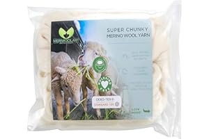 MeriWoolArt® Filzwolle Weiß 25 g - 100% XXL Merino Wolle Garn 4-5 cm Dicke Wolle Garn fur Trockenfilzen und Nassfilzen