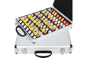 MAYLINEE-TECH MAYLINEE Juego de 41 brocas de fresado con vástago de 6.35 mm, juego de fresas redondas, herramientas de fresado para bordes redondeados para tallado de cantos de madera (1/4-MN)