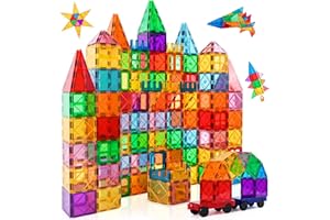 NAETANY Bloques Magnéticos de Construcción,100 Piezas Magneticas Niños Divertido y Creativo Bloques de Construcción Magnéticos para Niños de 3 4 5 6 7 8 Años Regalos de cumpleaños