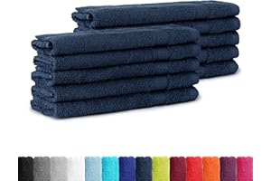 Wasserbetten-Markenshop Supertall zestaw 10 ręczników dla gości, 30 x 50 cm, 100% bawełna, w wielu kolorach – 10 szt. ręczników dla gości, 30 x 50 cm, kolor granatowy