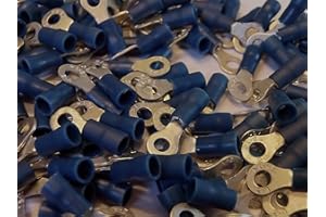 L.K.S CONNECTIONS blue 4.3mm ring terminal crimp connector (for 4mm bolt/screw) 25 50 100 pack (50)