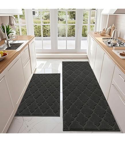 CosìCasa Keukenloper van bamboe, antislip, 50 x 180 cm, keukenloper van hout met washed-effect, lange kleurrijke tapijtloper [50 x 180 cm, beige