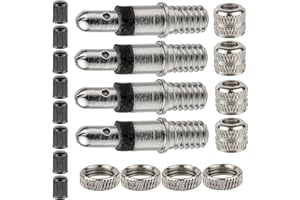 YOUR DAY MATE Ensemble de Valve de Pneu de vélo de 20 pièces, 4 valves de Chambre à air de vélo, 8 Capuchons de Rechange, 4 écrous de Jante + 4 Union, Insert Rapide avec Joint, Embout de Pompe à vélo, Réparation