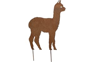 MM Steel Styles Edelrost Alpaka Gartenstecker-einfach einsteckbare Rostdeko aus hochwertigem Cortenstahl für Garten, Terrasse - Gartendeko rost