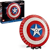 LEGO Marvel Captain America's Shield Building Set Set, Avengers Model Kit for Adults to Build, with Minifigure, Nameplate and