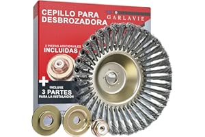 Garlavie Cepillo para Desbrozadora de 24,5 mm - Cepillo Alambre Eliminar Musgo y Maleza