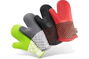 LAUTER SCHUTZ LauterSchutz®Guantes Horno por Pares - de Silicona para un Agarre óptimo y Resistencia al Calor (Calor de Contacto: 250°C) (Verde, Silicona sólida)