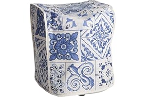 T-MIX Funda de Tela Antimanchas resinada e Impermeable Compatible con THERMOMIX TM6 / TM5/ TM31. Protege su máquina de la Grasa, Polvo y Salpicaduras. Medidas 31x27x33 (Altura). Mod Azul