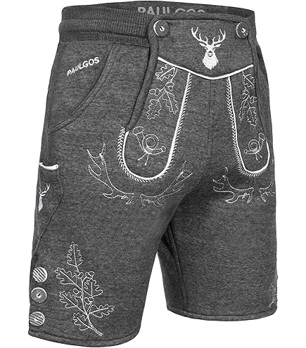 Trachten Lederhose Herren Braun - Kurze Lederhose Mit Hosenträger Für Oktoberfest