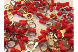 L.K.S CONNECTIONS red 8.4mm ring terminal crimp connector (for 8mm bolt/screw) 25 50 100 pack (50)