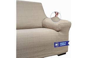 BLUZIMAN Funda Sofa 3 Plazas Gruesa Hecha en España 100%, Fundas Sofá Elastica Ajustable De Calidad, Cubre Capa Sofá 3 Lugares Cobertor Sofa Cover (Tres plazas, Lino)