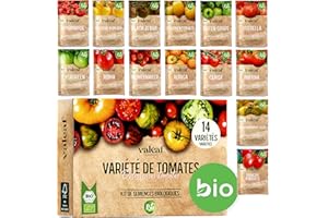 valeaf kit de graines de tomates I assortiment de semences prêt à pousser I 14 délicieuses variétés de tomate biologique I graines pour le jardin et potager