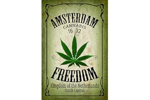 FIICO Schatzmix Plaque en tôle Amsterdam Freedom Cannabis Marijuana - Décoration murale - 20 x 30 cm