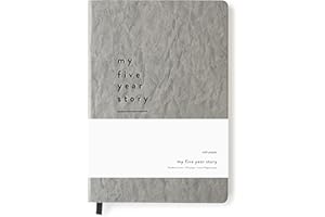 Mål Paper My Five Year Story Journal - Distressed Grey Hardback | Daily Dated Notebook for Mindfulness, Reflection & Positive Thinking Tool | Life Planner Log Book | Unique Gifts for Men & Women
