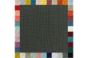 TEXTILQUALITY Hochwertiger Musselin Stoff Meterware - weicher Baumwollstoff für Kleid Baby Decke Tuch Tagesdecke Bettwäsche ÖkoTex Double Gauze uni Baumwollstoffe Dekostoff Stoffe zum Nähen Meterware steingrau